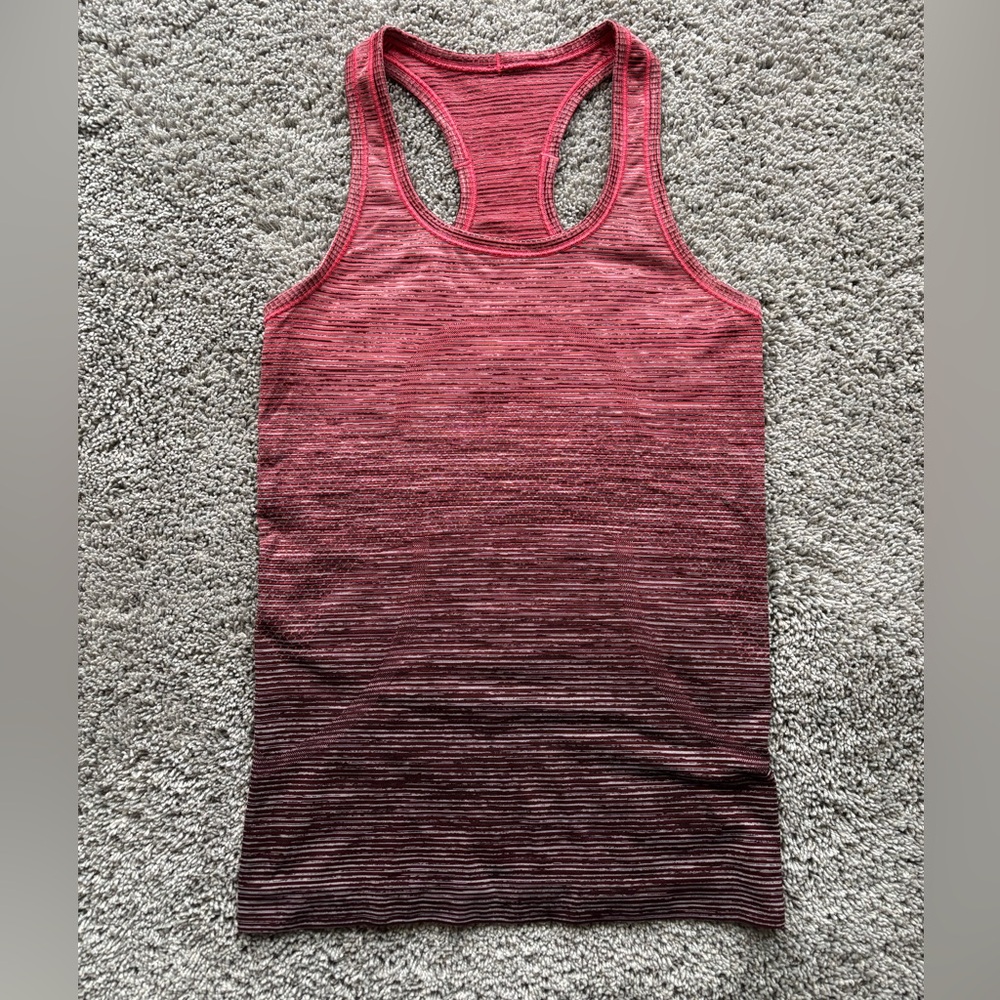 Lululemon Athletica Womens Red Burgundy Ombre Tank Top Size 4